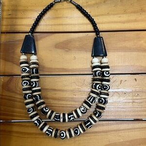 Vintage Tribal African bead ceramic bead necklace